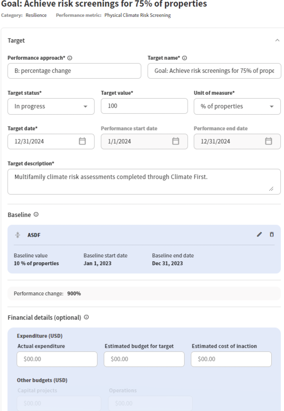 Self-select 1 or more out of 20 performance metrics.